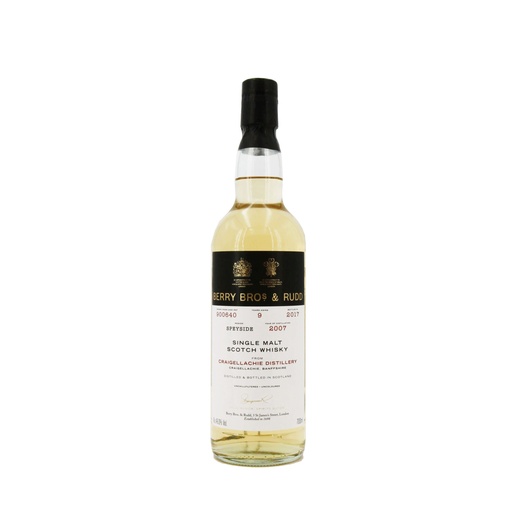 [BERRY08_07_0700] Berrys' Craigellachie Single Malt Scotch Whisky 2007 (Cask No. 900640)