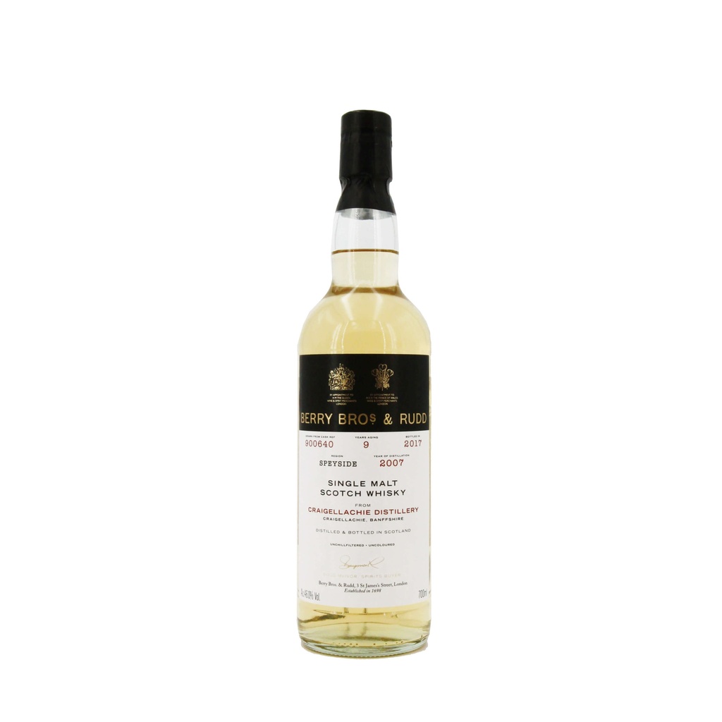 Berrys' Craigellachie Single Malt Scotch Whisky 2007 (Cask No. 900640)