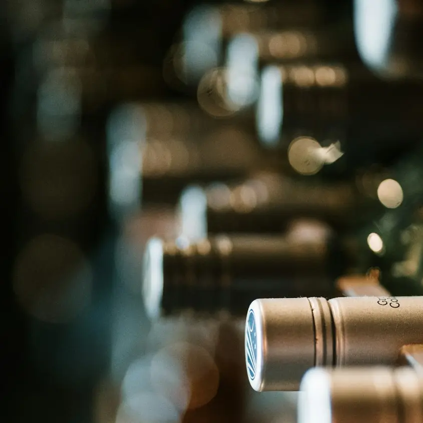 selective focus photography of bottles