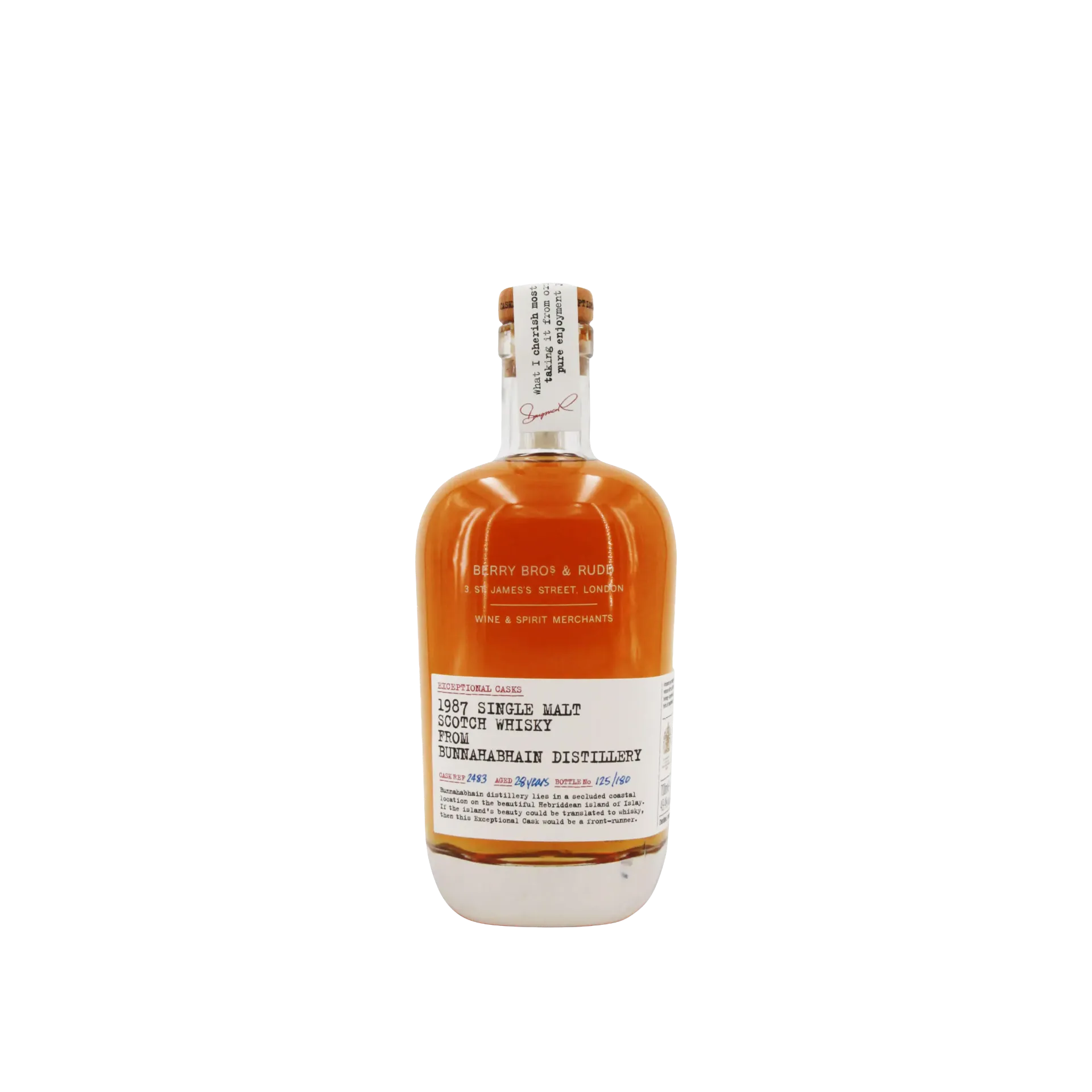 [BERRY02_87_0700] Berrys' Exceptional Casks Bunnahabhain Single Malt Scotch Whisky 1987 (#2483)