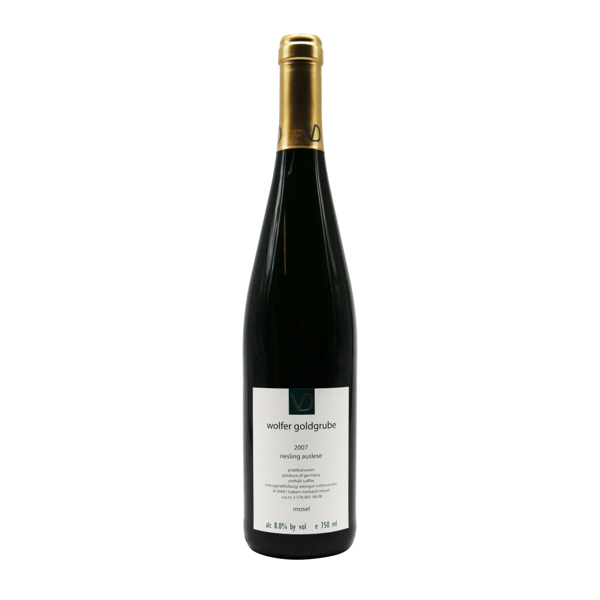 Weingut Vollenweider Wolfer Goldgrube Riesling Auslese 2007